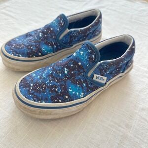 Vans Kids Classic Slip On Galaxy Print Canvas Sneakers US Size 12.5